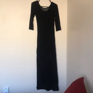 Maxi two slit semi see through dress
